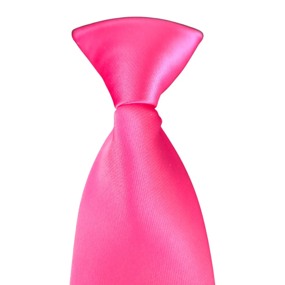 Fouger Hot Pink Adjustable Neck Strap Kids Tuxedo Tie 11in Ages 1-5